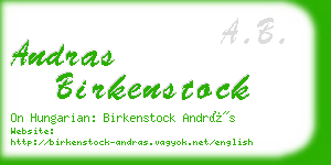 andras birkenstock business card